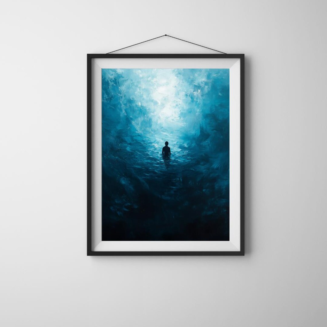 Alone In The Deep, Moody Abstract Ocean Art
