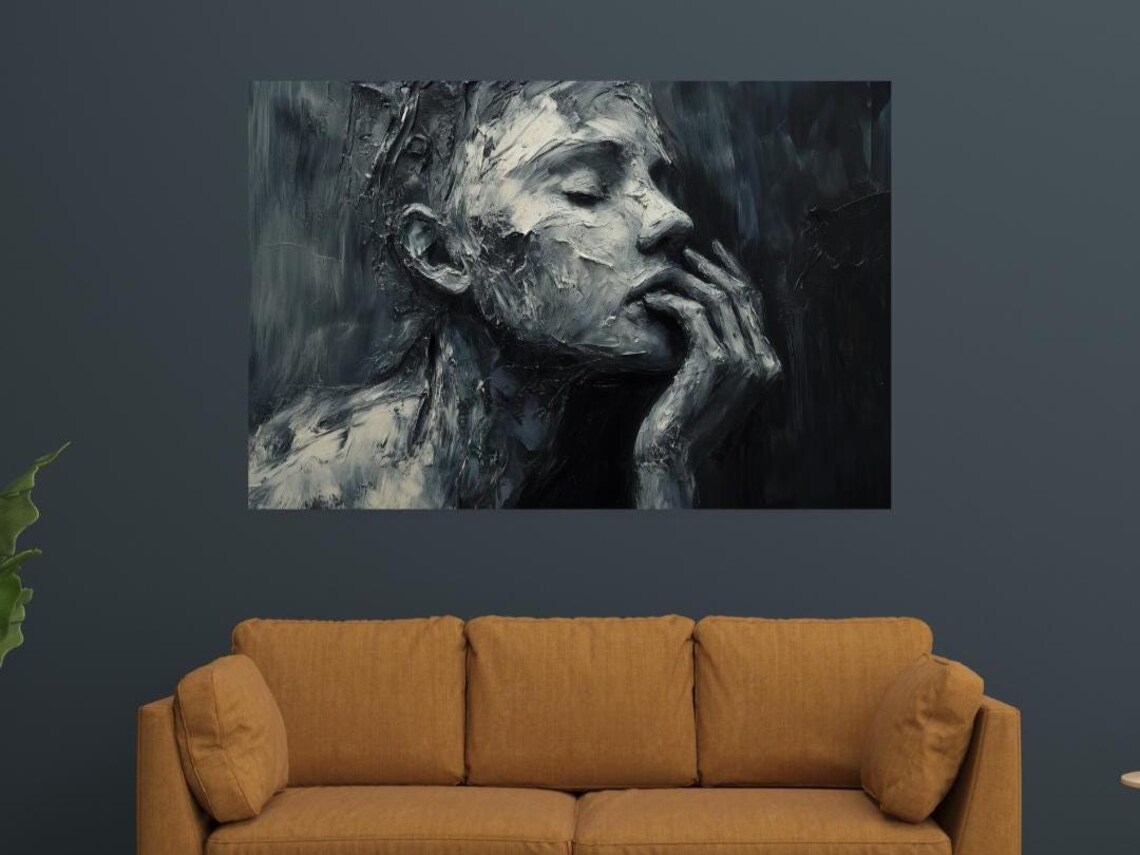 Inward Abstract Emotional Portrait, Textured Woman - Image 5