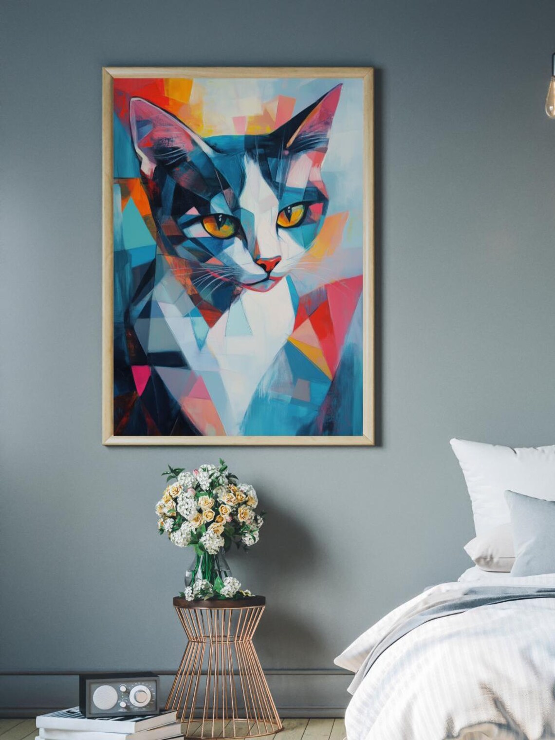 Prism Eyes Abstract Geometric Cat Portrait - Image 4