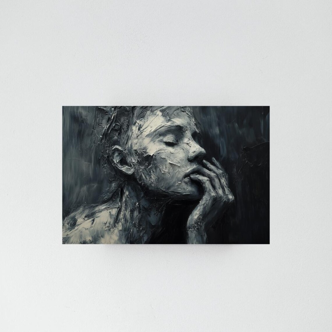 Inward Abstract Emotional Portrait, Textured Woman - Image 3