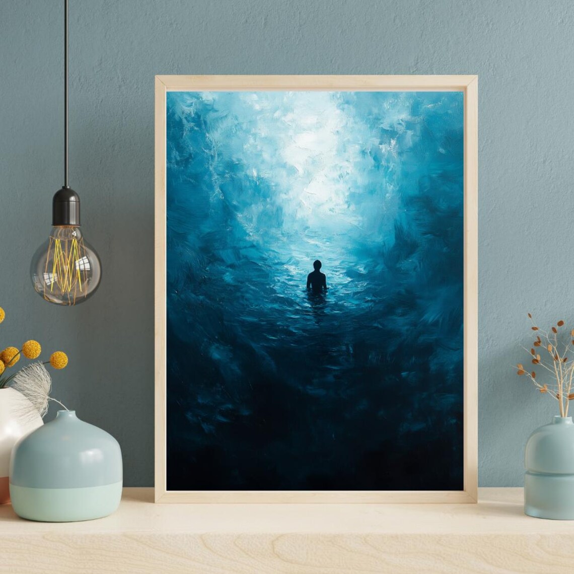 Alone In The Deep, Moody Abstract Ocean Art - Image 4