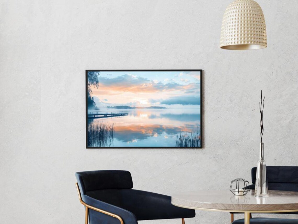 Still Waters Serene Lake Reflection Art Print - Image 2