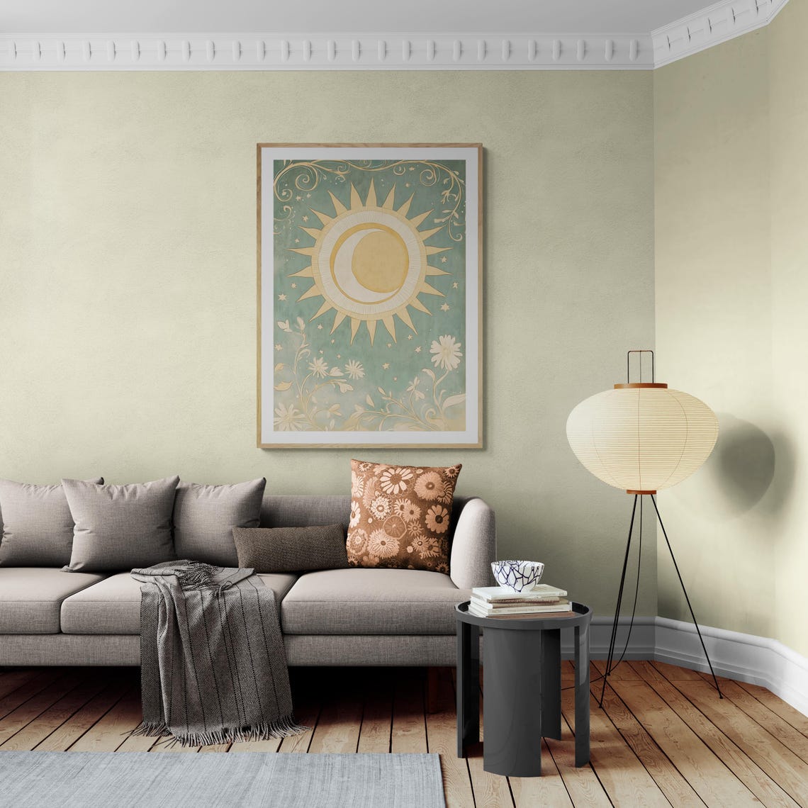 Art Nouveau Sun Moon Celestial Vintage Inspired Print Mystical Wall Art - Image 3