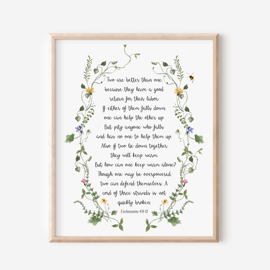 Ecclesiastes 49-12 Two Are Better Than One Scripture Verse Poster