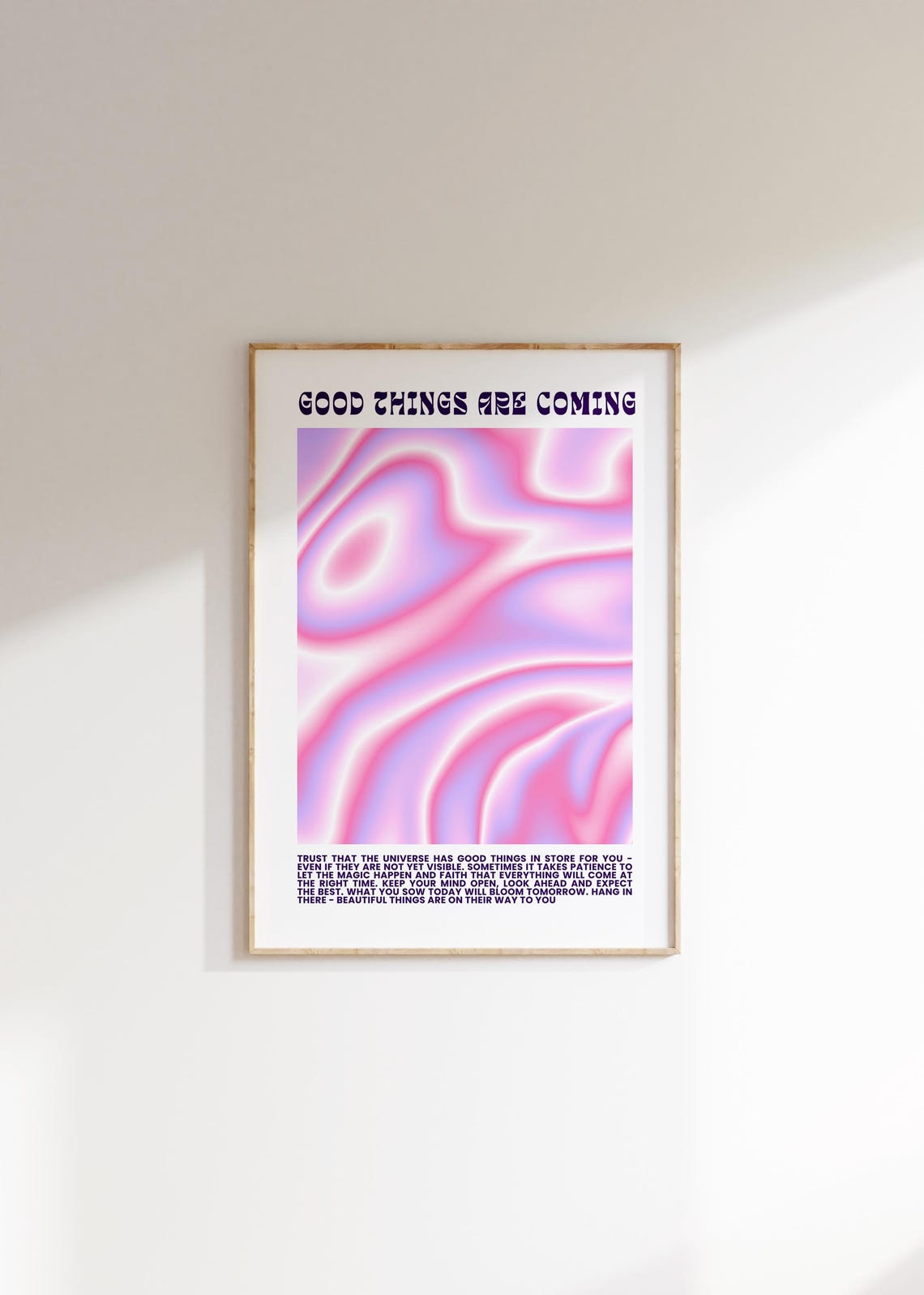 Good Things Are Coming Pink Swirl Manifestation Affirmation Poster - Image 3