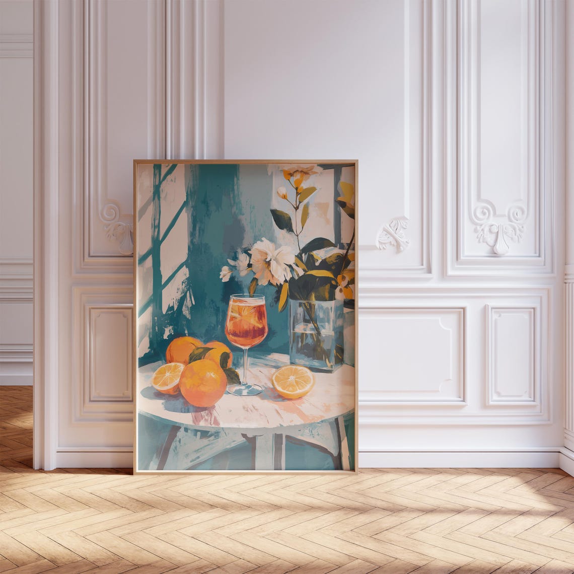Aperol Spritz Cocktail Still Life Orange Citrus Kitchen Art Poster