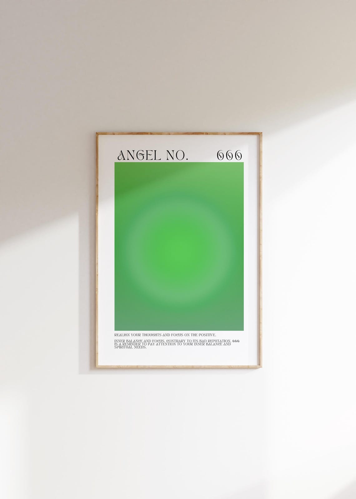 Angel Number 666 Green Aura Spiritual Meaning Numerology Poster - Image 2