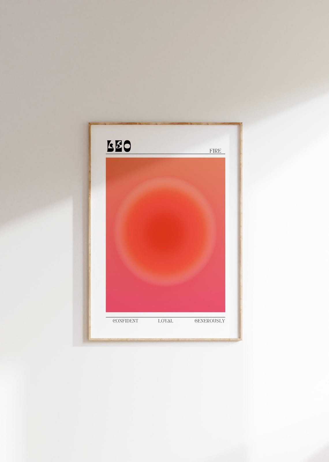 Leo Aura Zodiac Poster Aesthetic Wall Art Astrology Gifts Manifestation Leo Gift Teen Room Decor Spiritual Gifts Zodiac Sign - Image 3