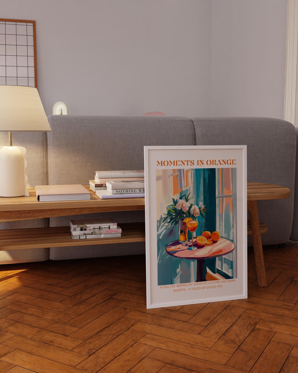 Moments In Orange Aperitivo Still Life Poster Warm Sunset Table Art - Image 5