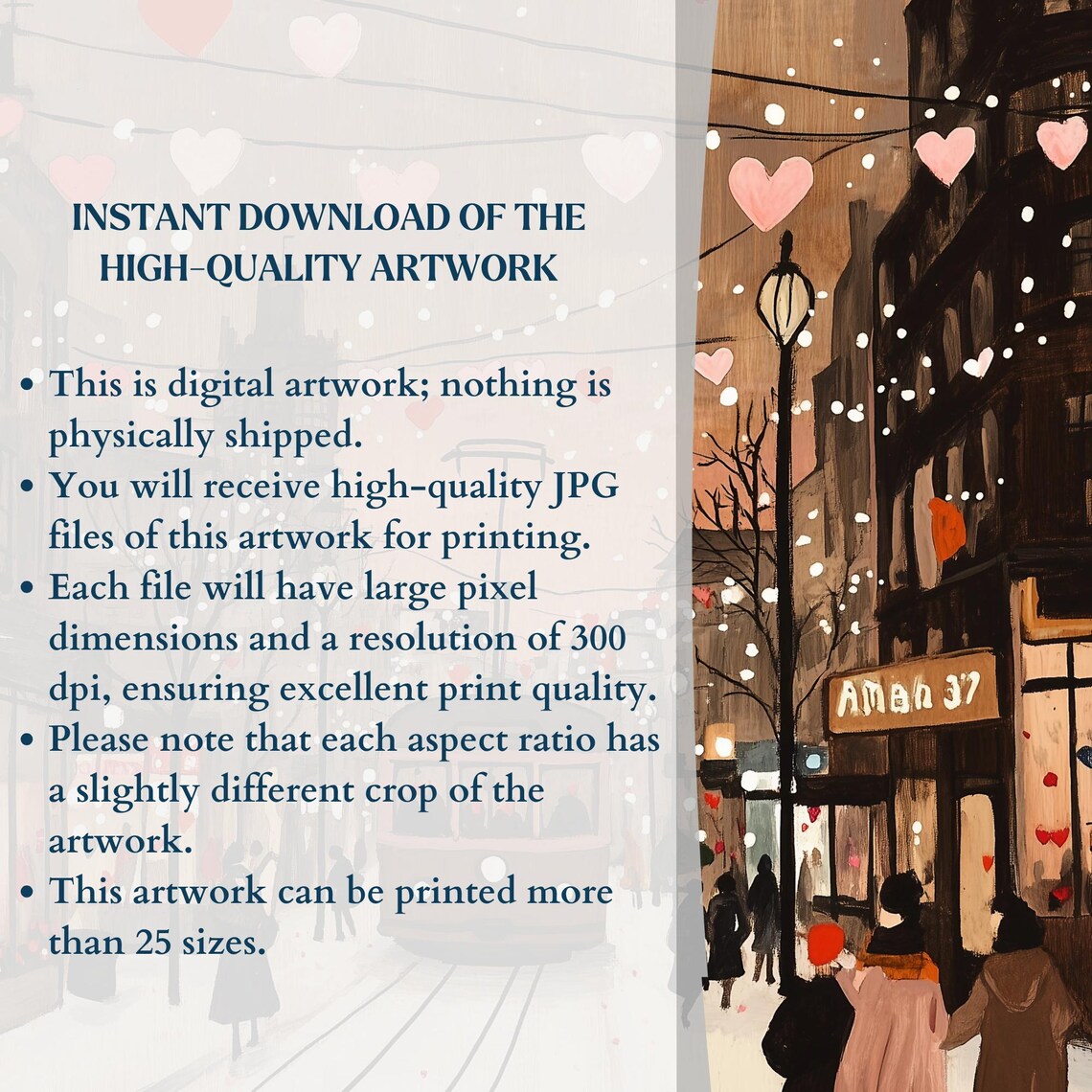 Retro Valentines Day Art Print, Romantic Wall Art - Image 2