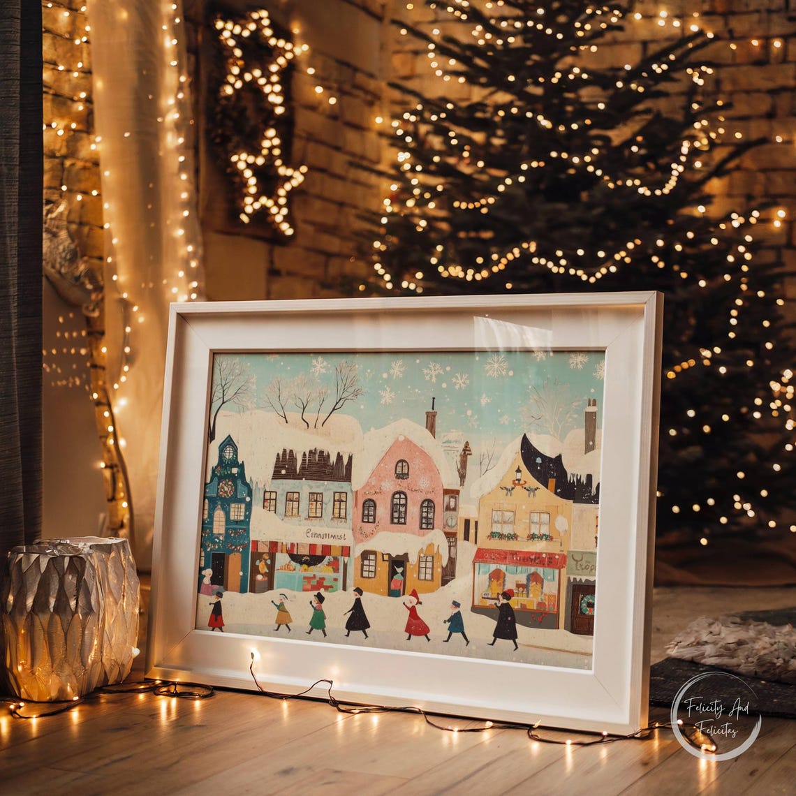 Cozy Colorful Winter Wall Art Cute Christmas Art Winter Holiday Decor Christmas Decor - Image 5