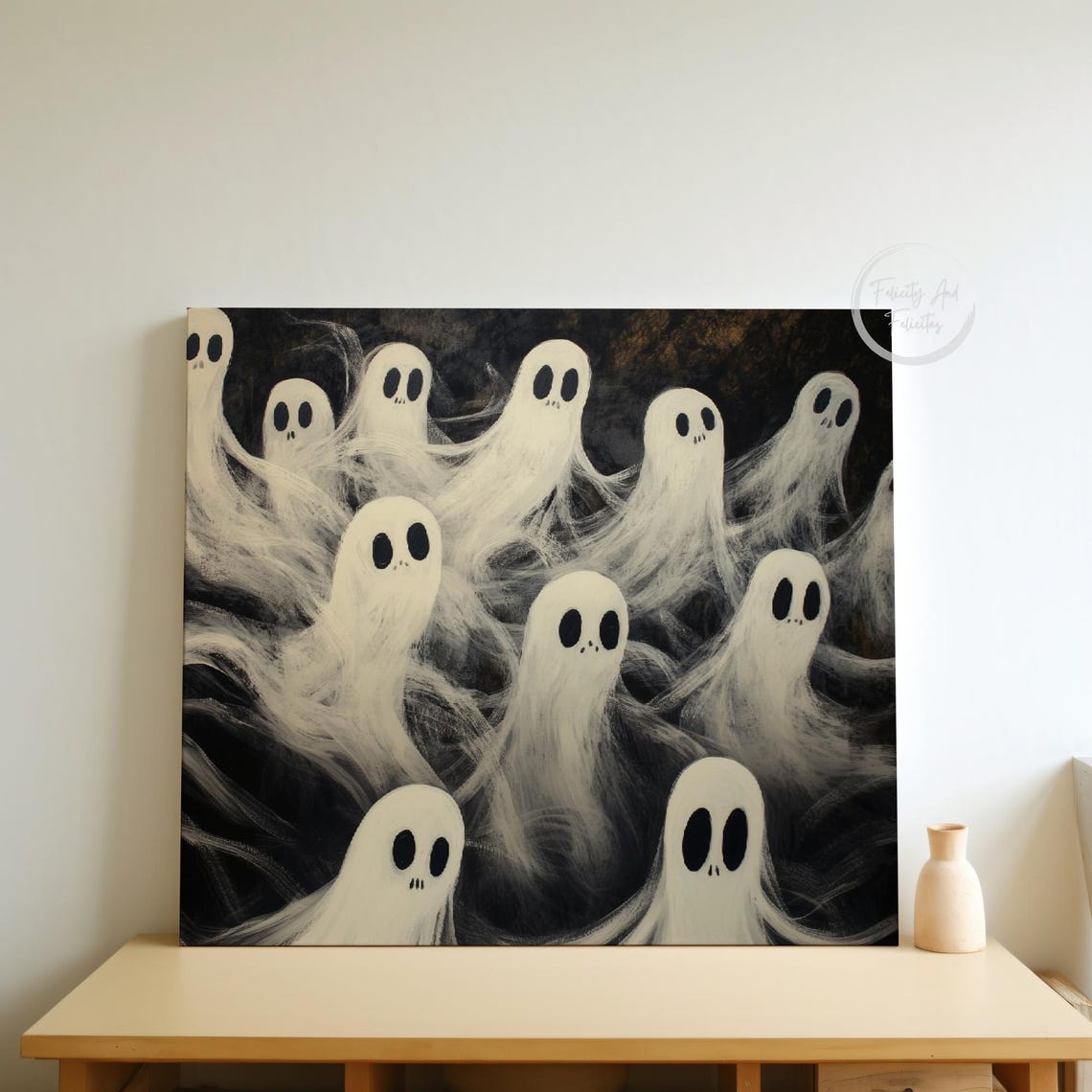 Wispy Ghosts Rising on a Dark Haunted Night Painterly Art Poster - Image 5