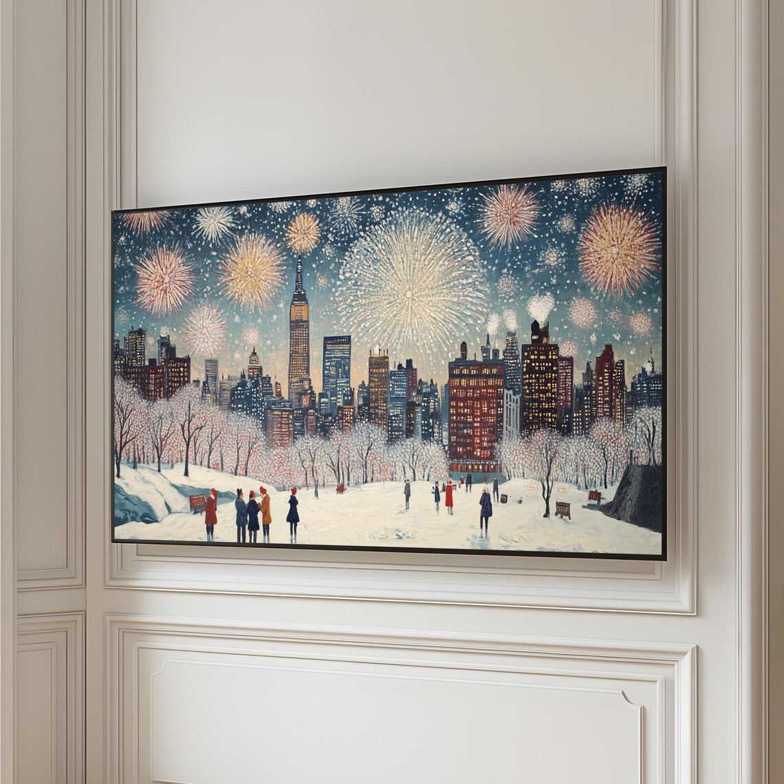 New York City New Years Eve Fireworks Skyline Frame TV Art Poster - Image 6