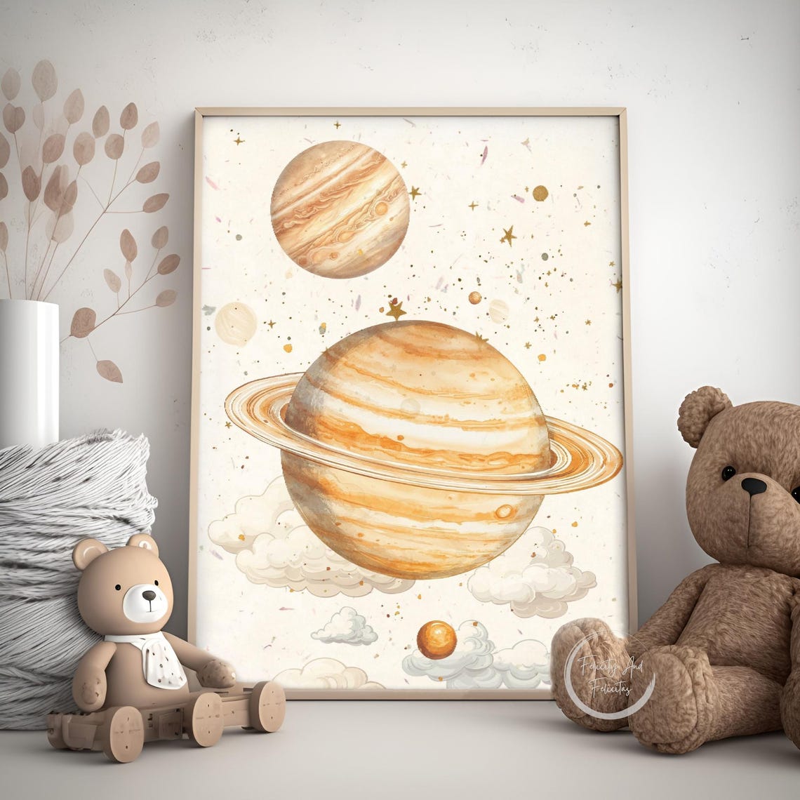 Space Nursery Astronaut Rocket Planets Kids Bedroom Set Poster - Image 5