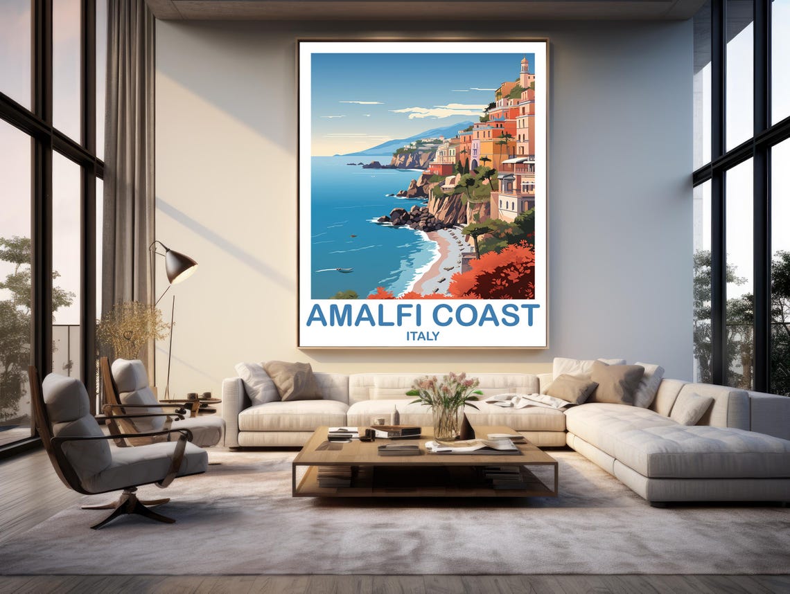 Amalfi Coast Italy Travel Poster Amalfi Coast Poster Art Italy Poster Amalfi Coast Travel Wall Art Italy Travel Wall Art T2euitac1 - Image 2