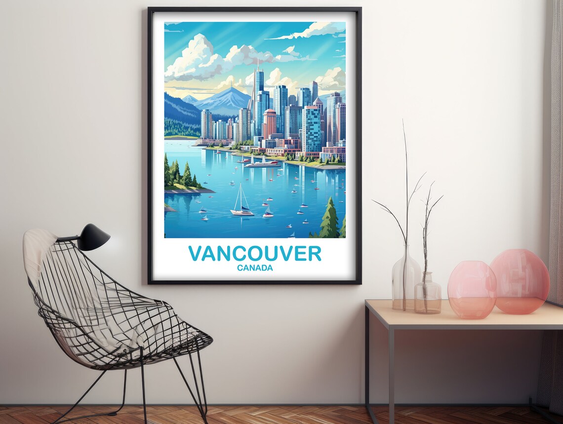 Vancouver BC Travel Poster, British Columbia - Image 3