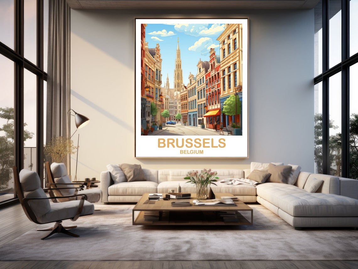 Brussels Travel Art Poster Belgium Travel Art Brussels Wall Art Poster Belgium Travel Art Poster Europe Travel Art Poster T2eubebr1 - Image 2