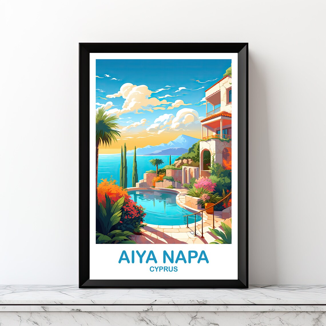 Aiya Napa Travel Art Cyprus Wall Art Aiya Napa Cyprus Wall Art Aiya Napa Print Travel Art Dt2eucyan1