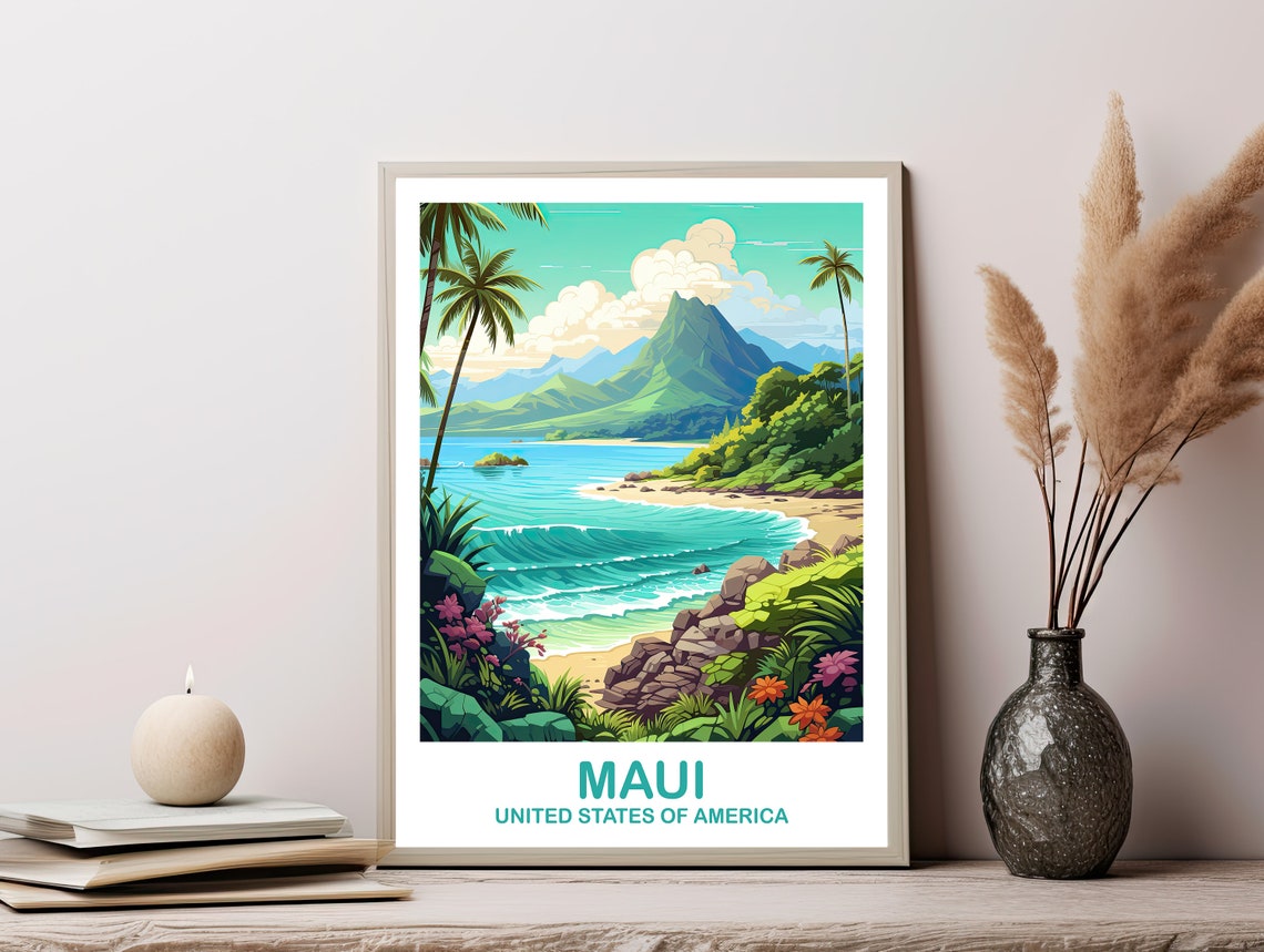 Maui Travel Wall Art Maui Travel Wall Art Maui Travel Art Usa Travel Wall Art Hawaii Travel Art Dt2nahama1 - Image 2