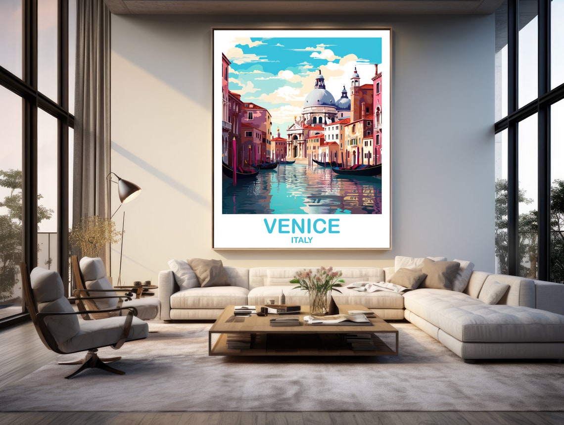 Venice Italy Travel Poster Venice Wall Art Venice Italy Poster Italy Wall Art City Skyline Travel Wall Art Travel Poster T2euitve1 - Image 3