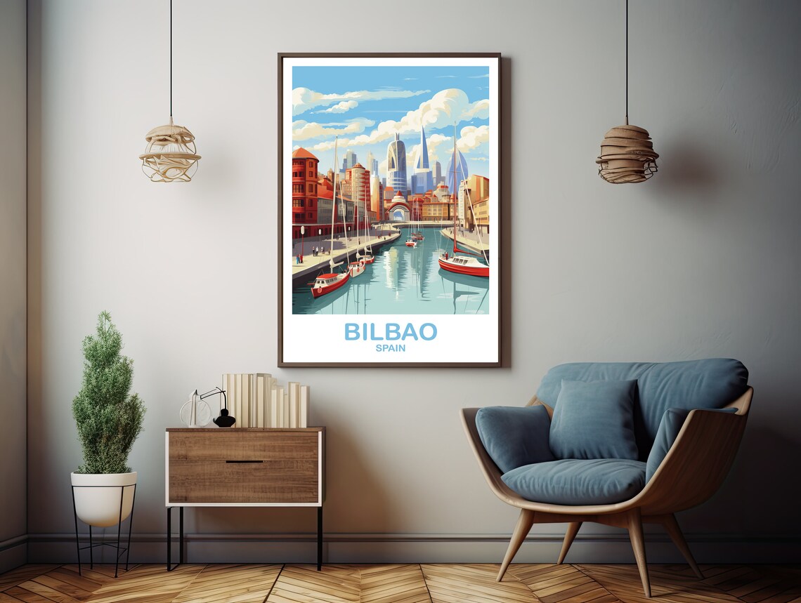 Bilbao Spain Travel Art Spain Travel Poster Bilbao Wall Art Spain Travel Art Travel Wall Art Dt2euspbi1 - Image 3
