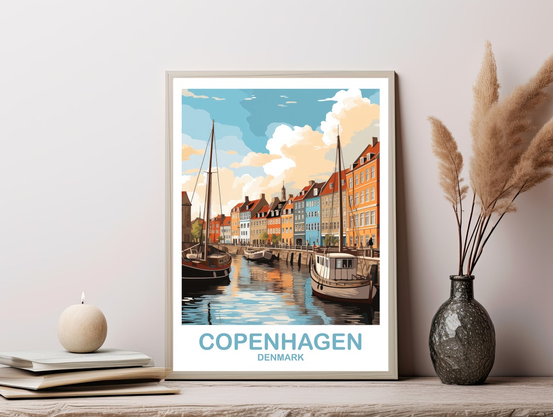 Copenhagen Travel Art Copenhagen Travel Art Denmark Poster Copenhagen Denmark Travel Art Travel Wall Art Dt2eudeco1 - Image 3
