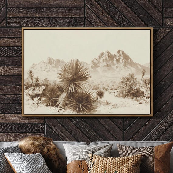 Vintage Desert Yucca Engraving Wall Art