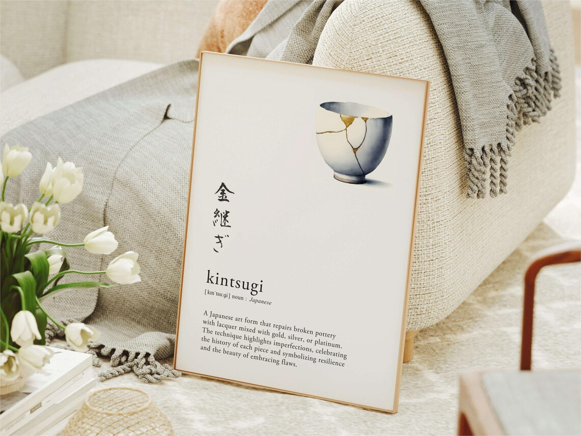 White Kintsugi Definition, Japanese Language Poster