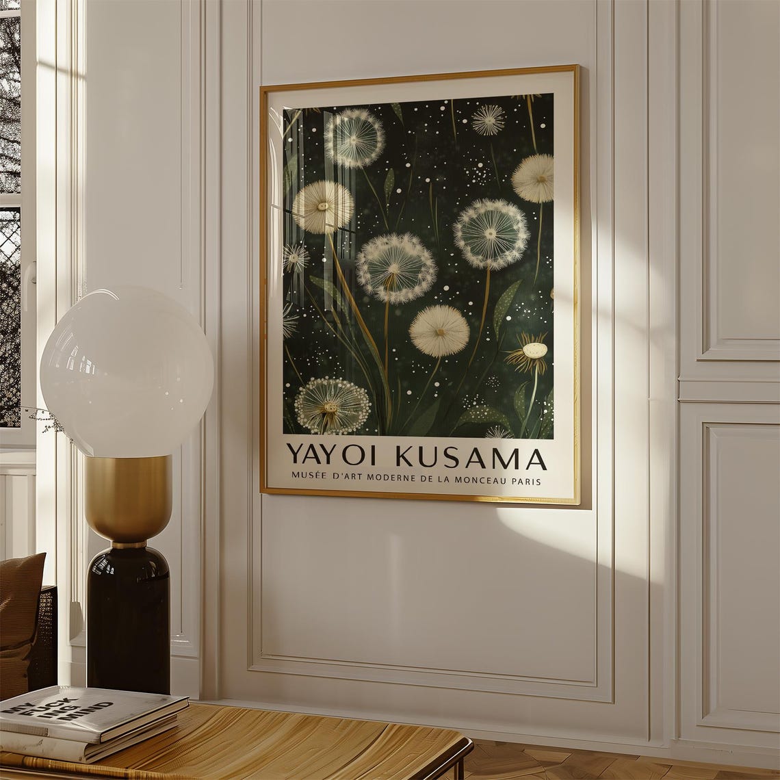Yayoi Kusama Dandelion Midnight Garden Floral Museum Art Poster - Image 3