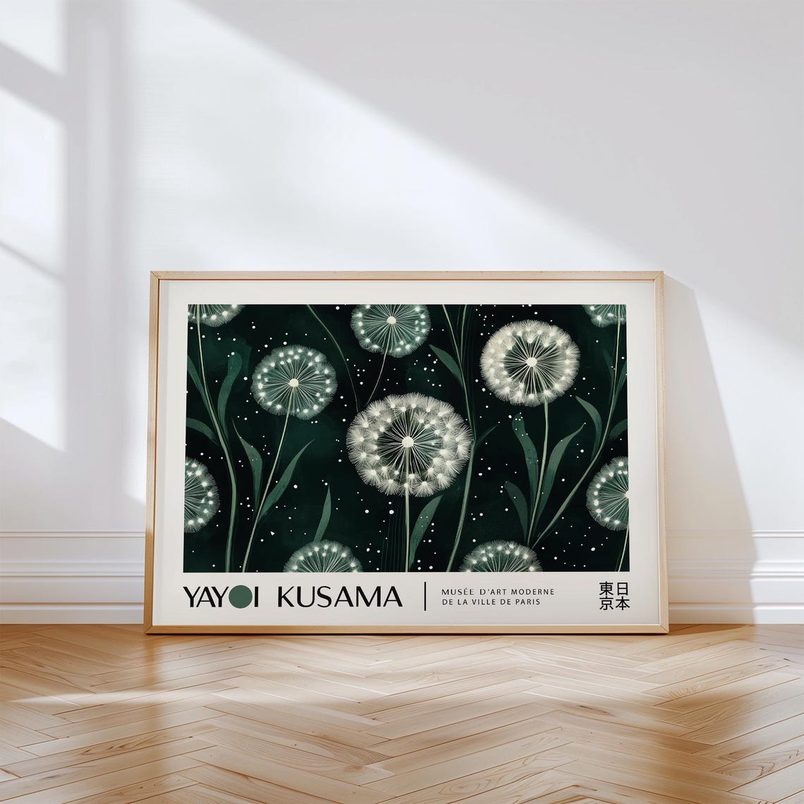 Yayoi Kusama Dandelion Midnight Garden Dot Art Floral Style Poster