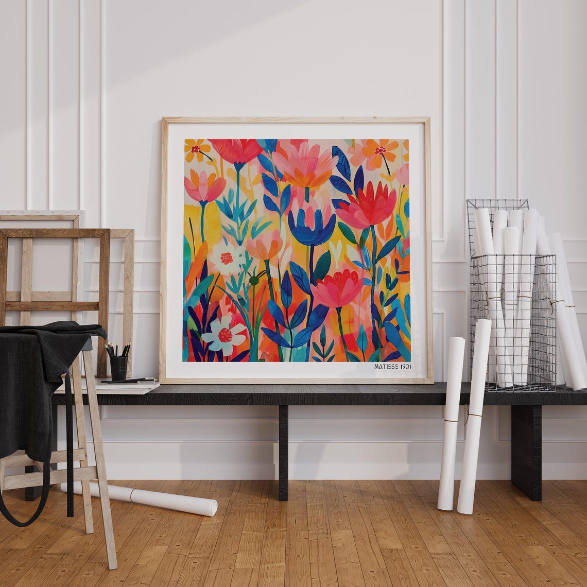 Matisse Floral Print Colourful Abstract Flower Poster Vibrant Expressionist Wall Art For Modern Home Office Decor - Image 2
