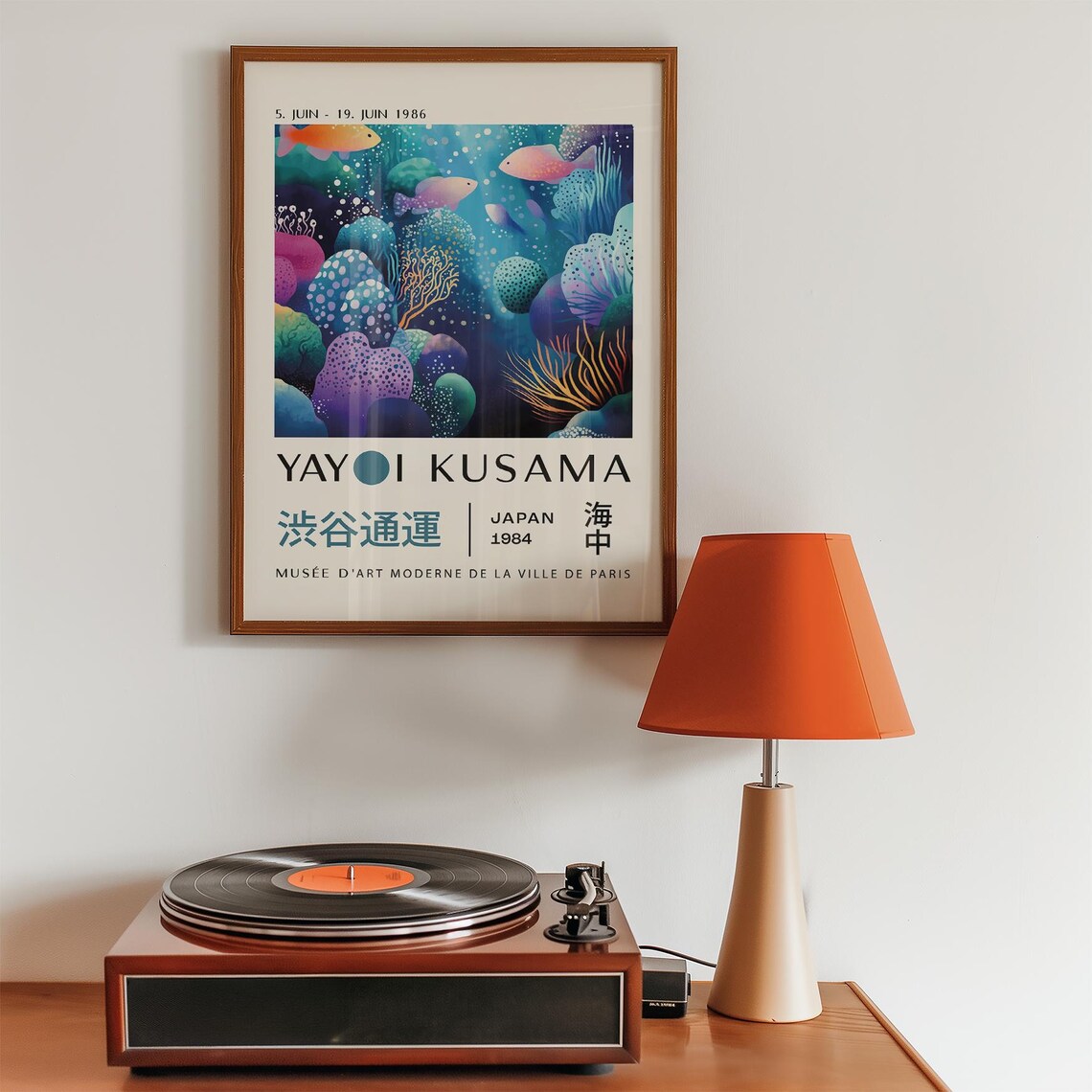Yayoi Kusama 1986 Ocean Coral Reef Tropical Fish Exhibition Poster - Image 4