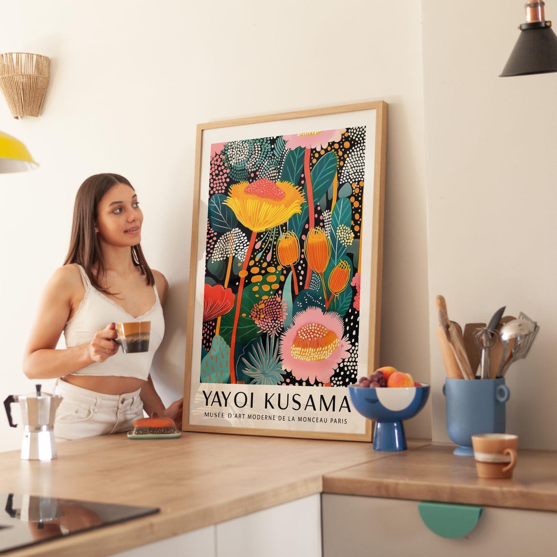 Bold Tropical Floral Poster - Kusama-Style Art - Image 7