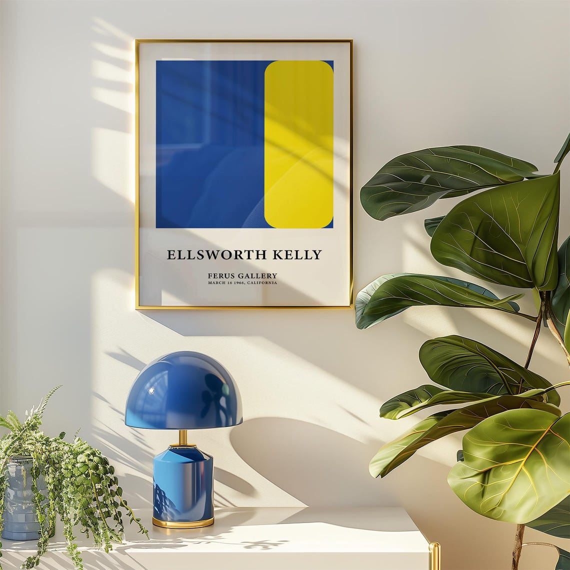 Ellsworth Kelly Blue Yellow Minimalist Color Block Abstract Poster - Image 3
