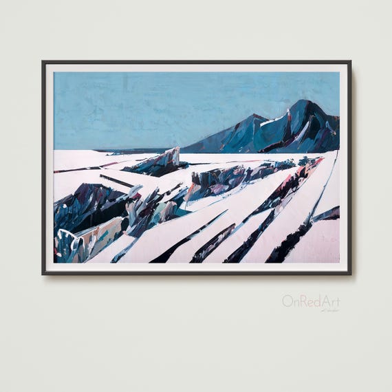 Frozen Break Minimalist Abstract Mountain Landscape Print