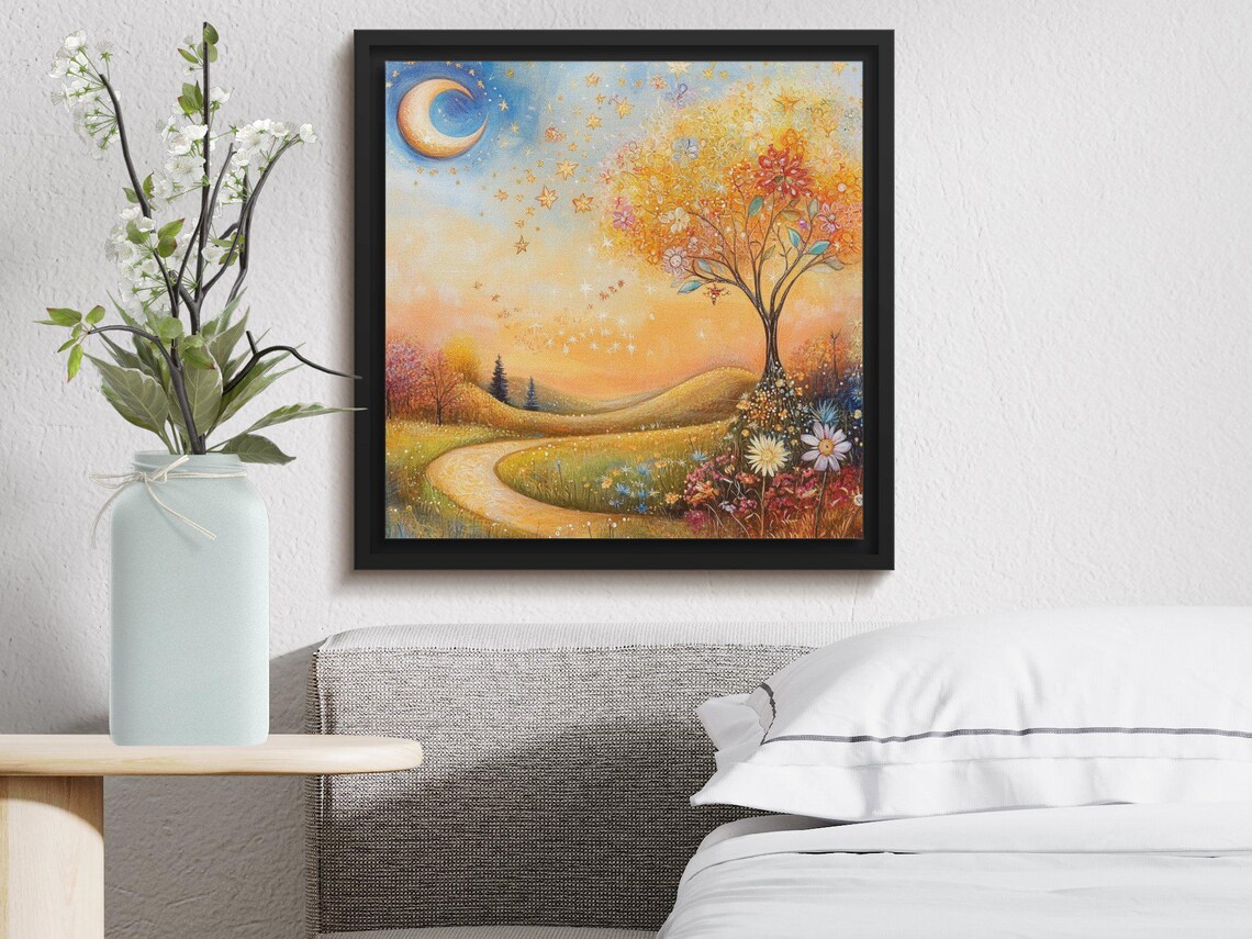 Whimsical Night Sky, Enchanted Forest Art Print - Image 3