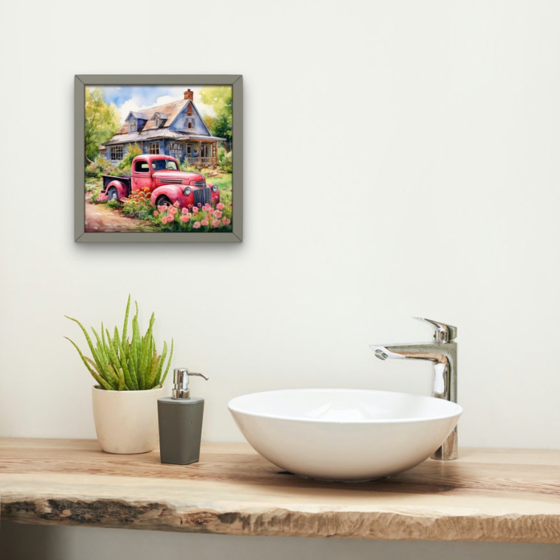 Watercolor Country House Wall Art Country Life Decor Rustic Print Country Landscape Art Country Art Watercolor Landscape Rustic Life Decor - Image 2