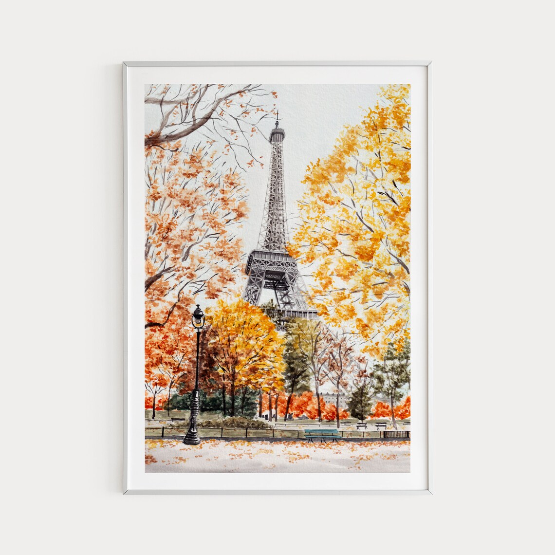 Paris Eiffel Tower Watercolor Travel Art Poster - Image 3