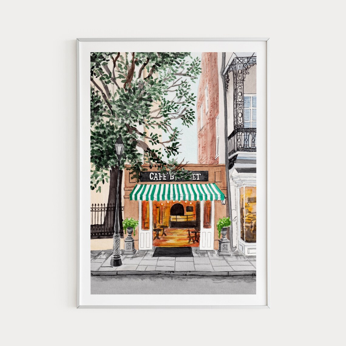 French Quarter Watercolor New Orleans Travel Art Print