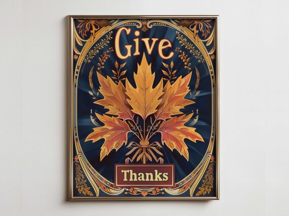 Colorful Thanksgiving Art Vintage Maximalist Home Decor Farmhouse Wall Rustic French Country Cozy Cottage Core