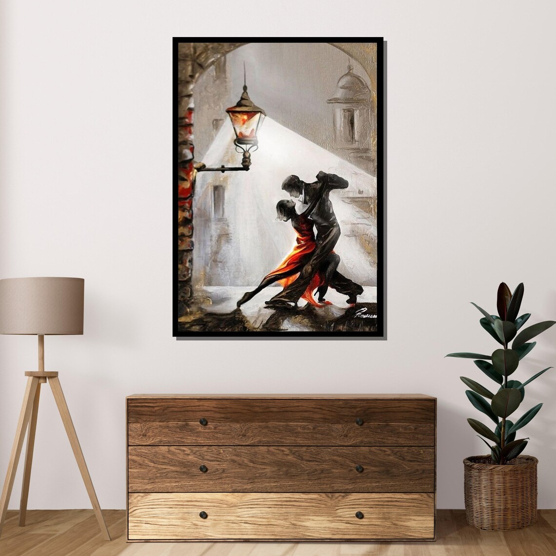 Romantic Tango Dance Couple, Elegant Art Print - Image 4