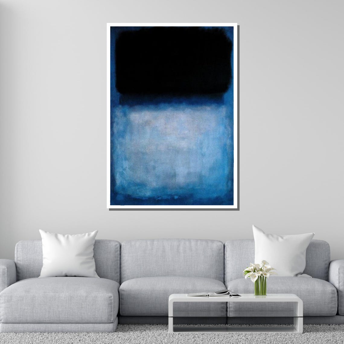 Deep Blue Color Field Soft Midnight Abstract Minimalist Calm Poster - Image 2