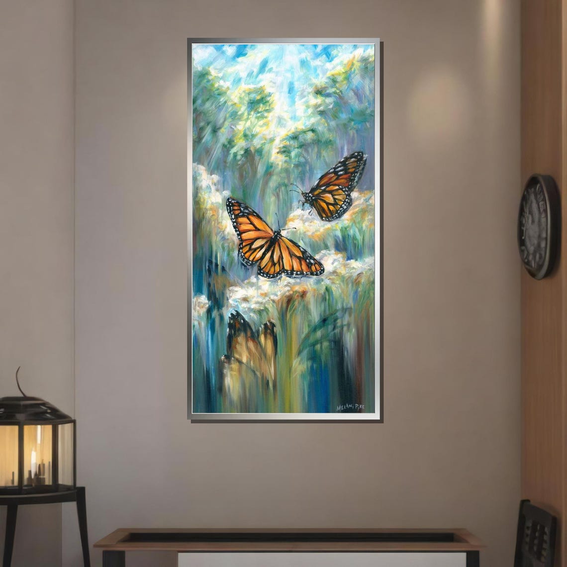 Monarch Butterfly Art Nature Inspired Wall Decor Butterfly Painting Serene Meadow Artwork Ready To Hang Home Decoration - Image 3
