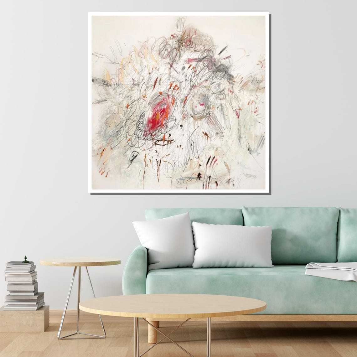 Gestural Scribble Abstract Art Expressive Ink Lines Modern Wall Poster - Image 2