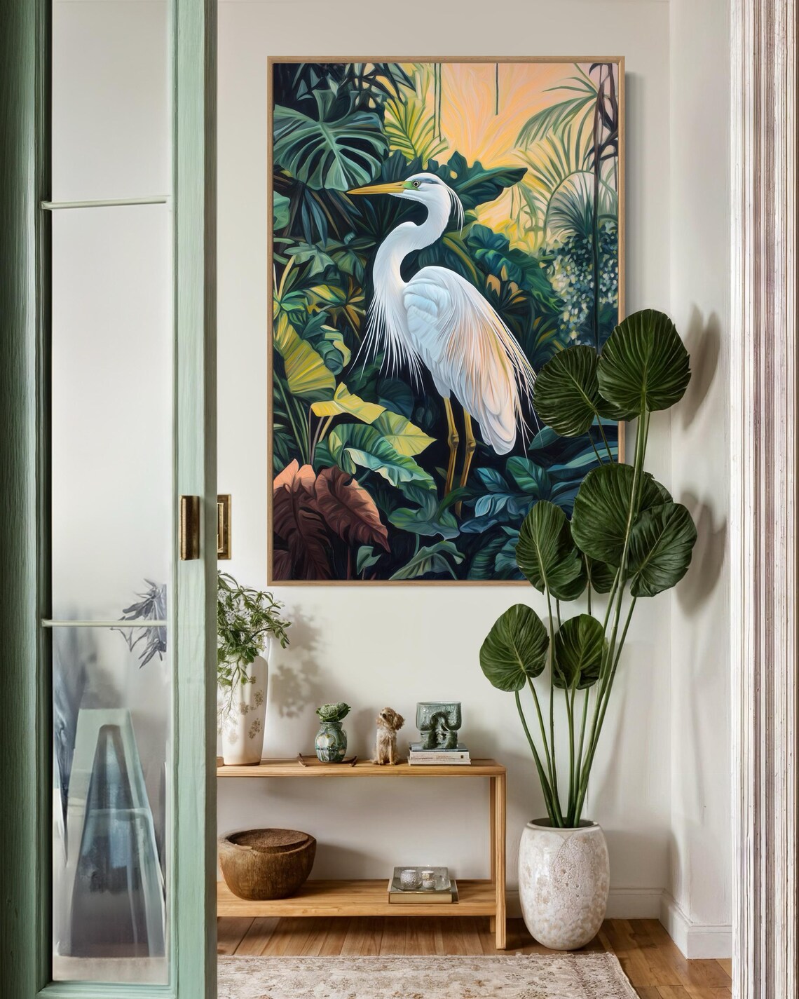 Great Egret Tropical Bird Art Print, Bedroom Decor - Image 3