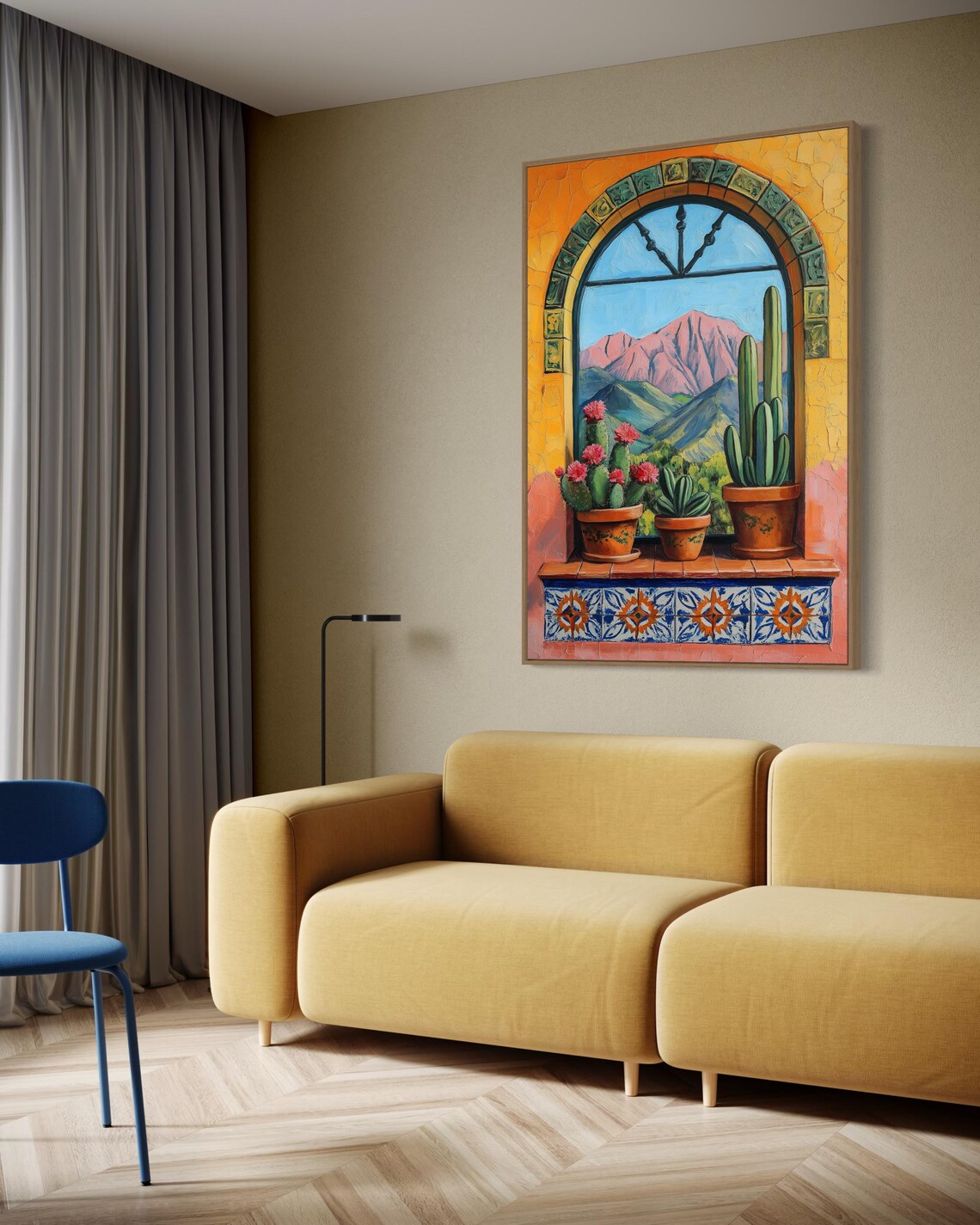 Southwest Cactus Window Art Print, Boho Decor - Image 2