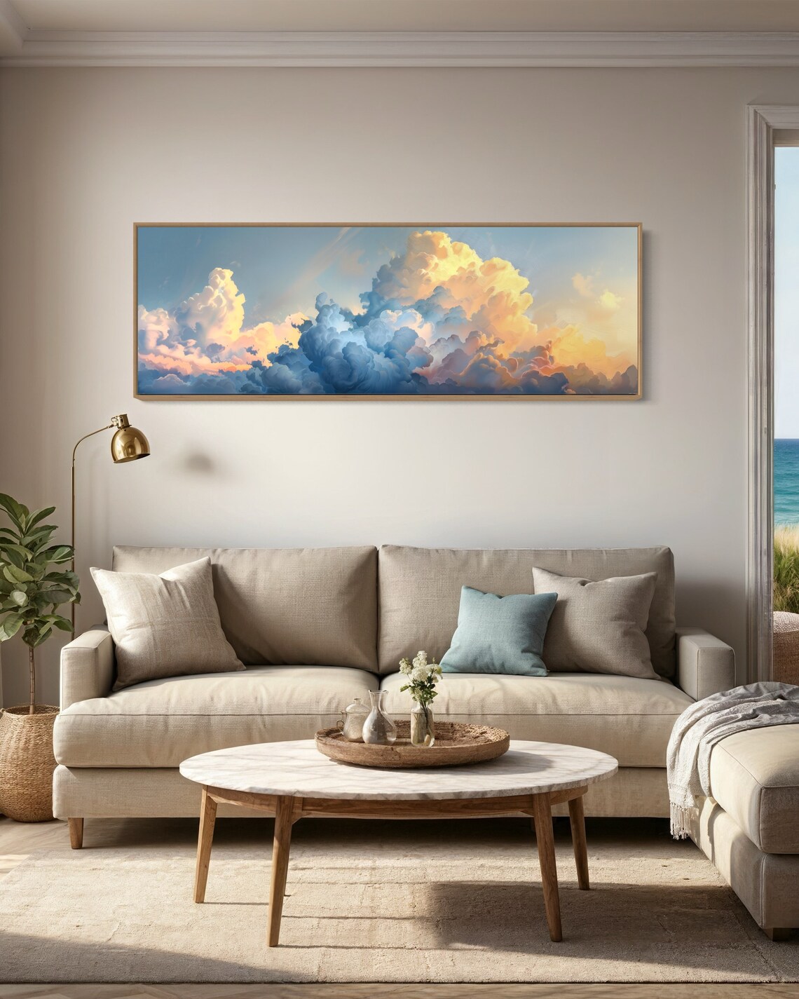 Pastel Clouds Panorama, Celestial Art Print - Image 2