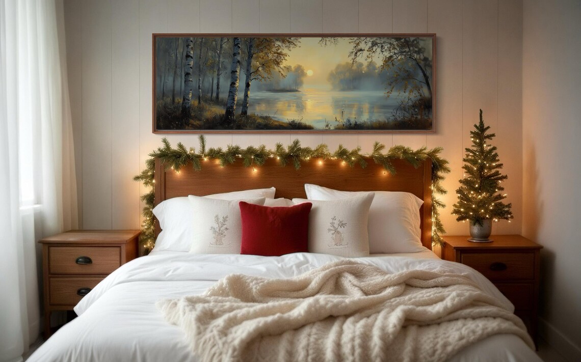 Golden Sunrise Over Birch Trees, Forest Landscape Art Print - Image 4