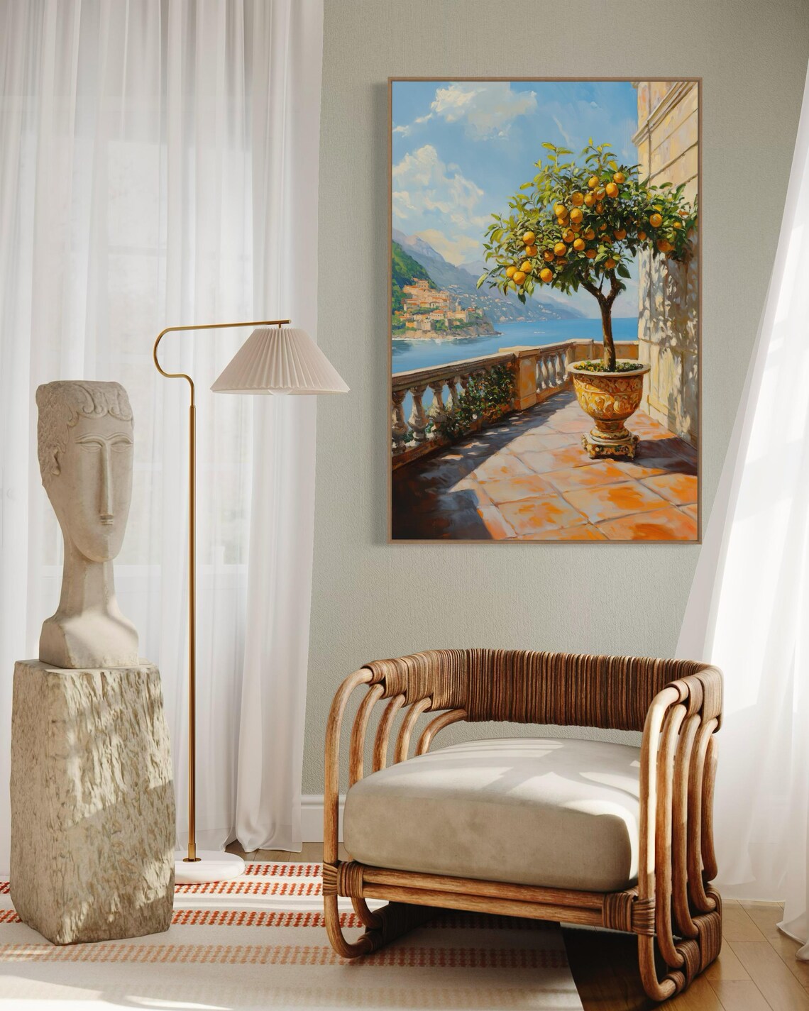 Amalfi Coast Lemon Tree Rustic Italian Art Print - Image 2