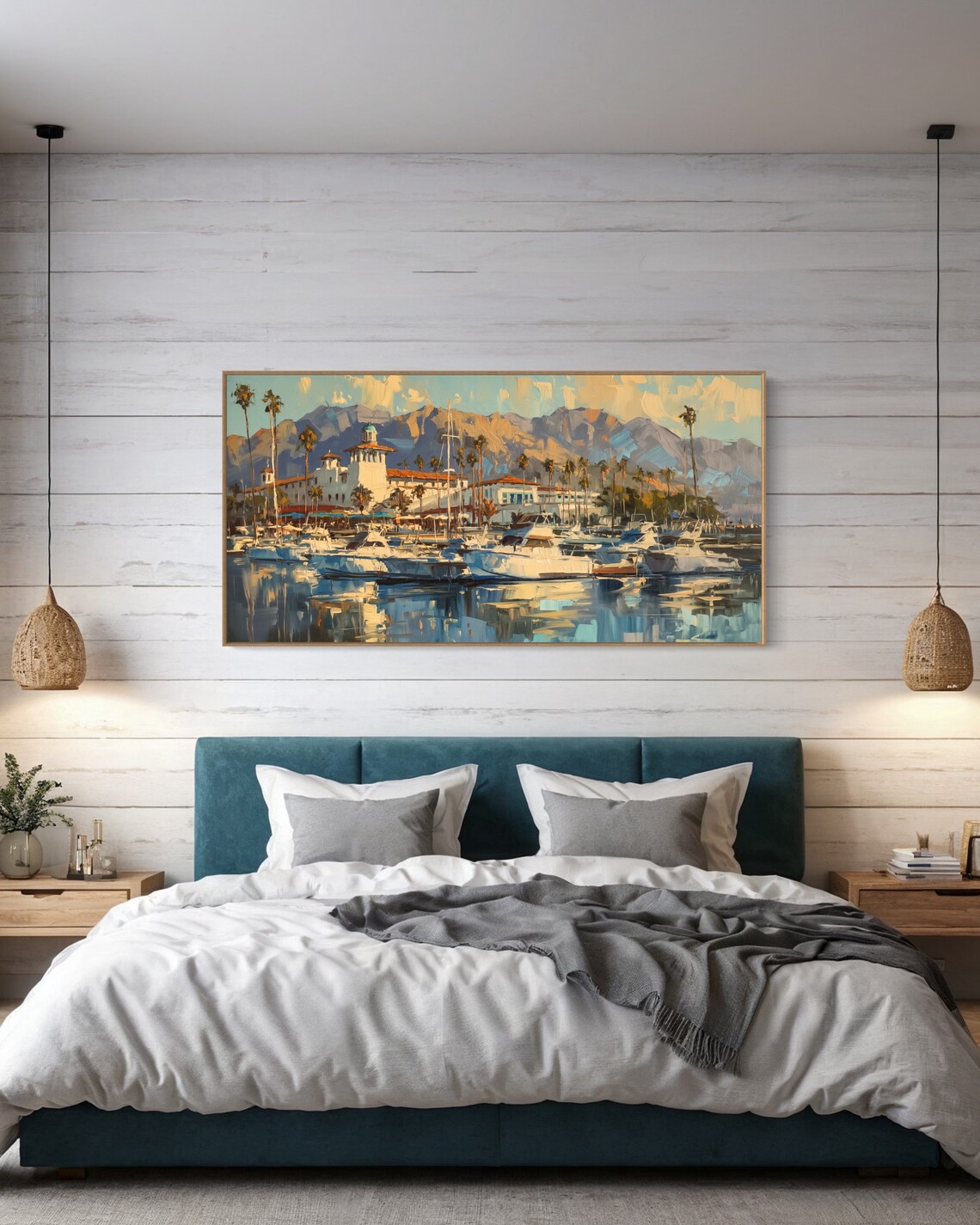 California Marina Harbor Sailboats Golden Sunset Water View Poster - Image 3
